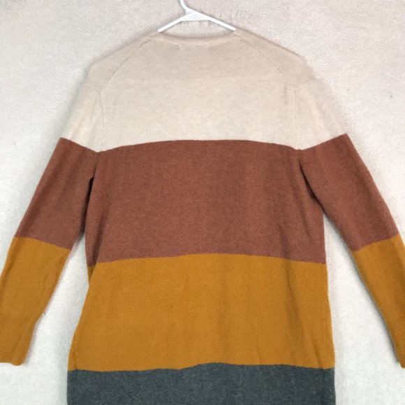 Madewell Kent Long Cardigan Sweater Womens XS Colorblock Wool Alpaca Polyamide - Picture 8 of 10